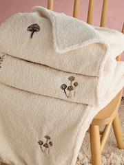 Red Embroidered Toadstool Borg Throw - Image 4 of 5