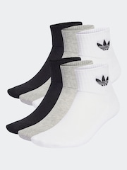 adidas White Ecru Mid Ankle Socks 3 Pack - Image 1 of 1