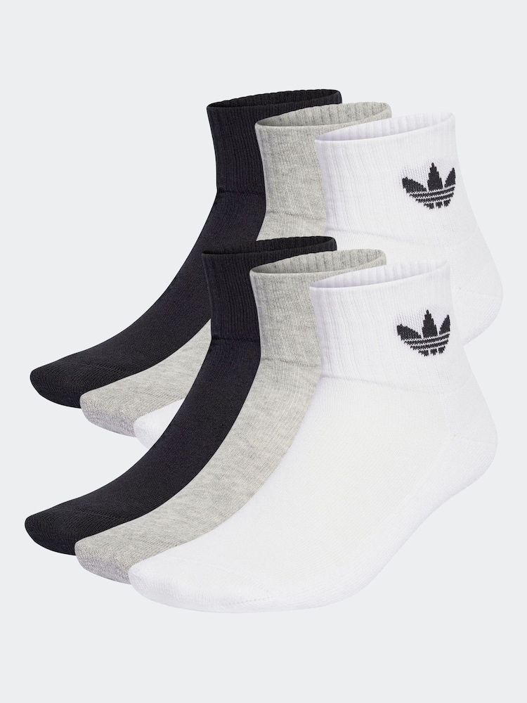 adidas White Ecru Mid Ankle Socks 3 Pack - Image 1 of 1