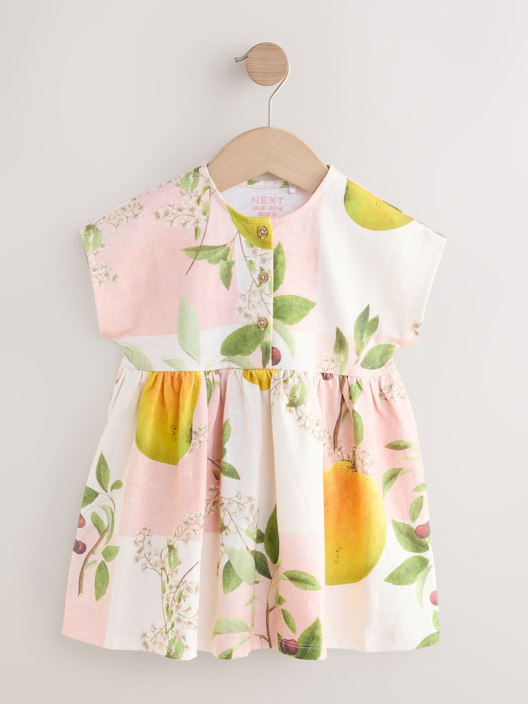 Pink Kew Gardens 100% Cotton Short Sleeve Jersey Dress (3mths-7yrs) - Image 1 of 4