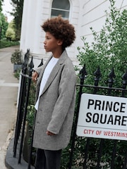 Black/White Check Overcoat (3-16yrs) - Image 3 of 10