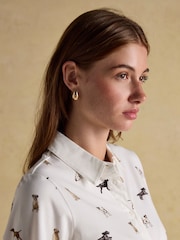 Joules X Eleanor Tomlinson White Dogs Cotton-Rich Jersey Shirt - Image 5 of 7