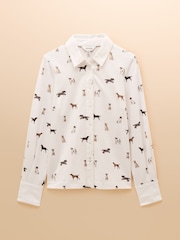 Joules X Eleanor Tomlinson White Dogs Cotton-Rich Jersey Shirt - Image 7 of 7