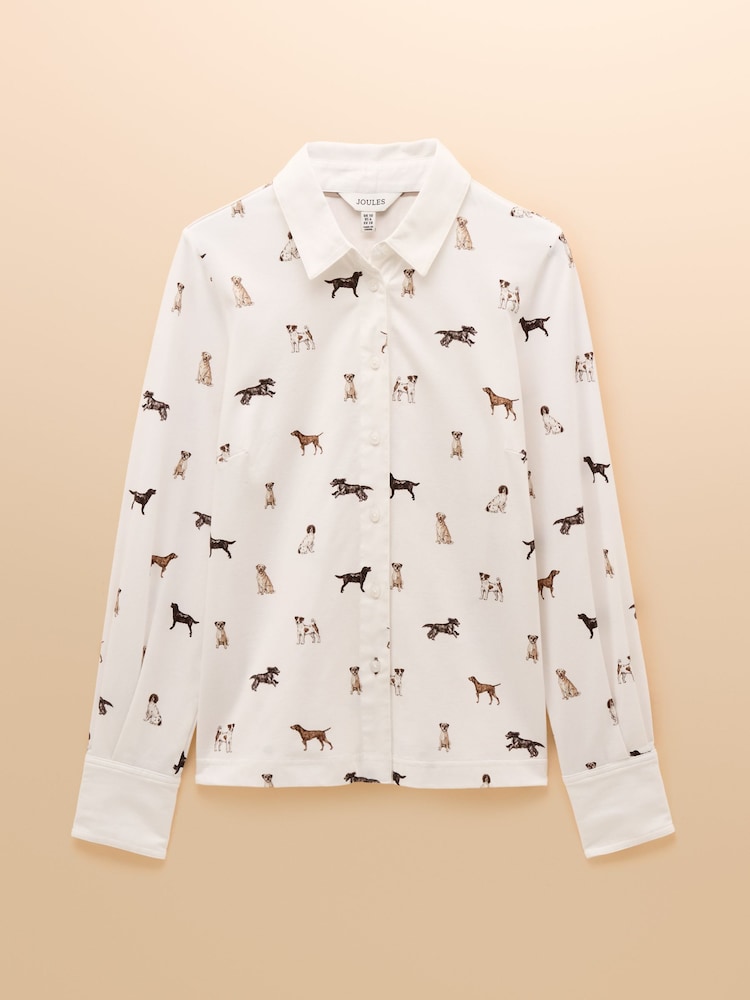 Joules X Eleanor Tomlinson White Dogs Cotton-Rich Jersey Shirt - Image 7 of 7 Joules X Eleanor Tomlinson White Dogs Cotton-Rich Jersey Shirt - Image 7 of 7
