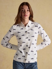 Joules X Eleanor Tomlinson White 4x4 Cotton-Rich Jersey Shirt - Image 1 of 8
