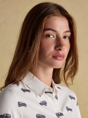 Joules X Eleanor Tomlinson White 4x4 Cotton-Rich Jersey Shirt - Image 4 of 8