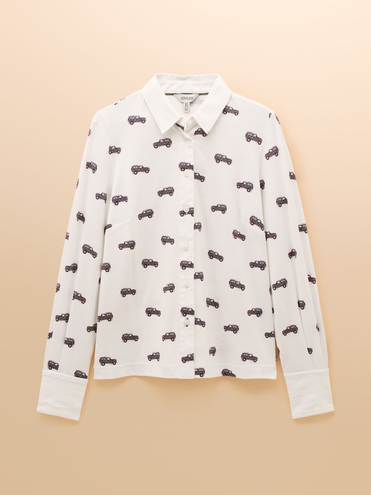 Joules X Eleanor Tomlinson White 4x4 Cotton-Rich Jersey Shirt - Image 8 of 8