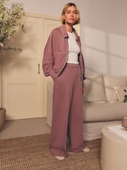 Mauve Purple Wide Leg Joggers - Image 2 of 9