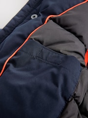 Navy Heavyweight Shower Resistant Faux Fur Trim Parka Coat (3-16yrs) - Image 7 of 7