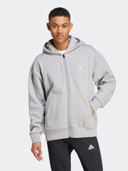 adidas Grey All SZN Fleece Full Zip Hoodie - Image 1 of 7