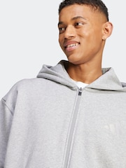 adidas Grey All SZN Fleece Full Zip Hoodie - Image 5 of 7