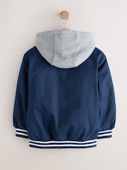 Navy Hooded Varsity Bomber Jacket (3-16yrs) - Image 8 of 11