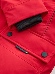 Red Heavyweight Shower Resistant Faux Fur Trim Parka Coat (3-16yrs) - Image 4 of 7