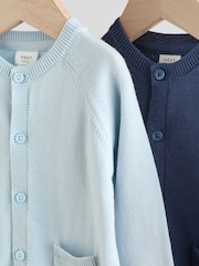 Blue 100% Cotton Knitted Baby Cardigans 2 Pack (0mths-3yrs) - Image 6 of 12