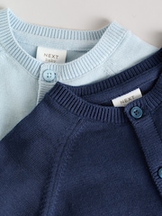 Blue 100% Cotton Knitted Baby Cardigans 2 Pack (0mths-3yrs) - Image 7 of 12