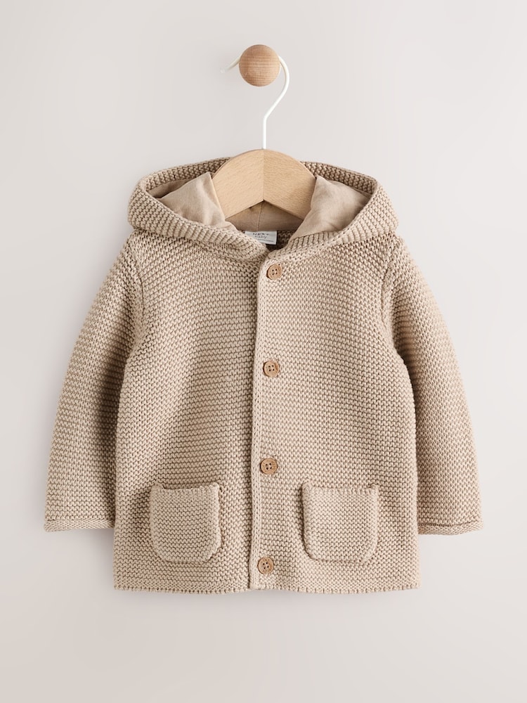 Natural Baby Knitted Hooded Cardigan (0mths-2yrs) - Image 1 of 8