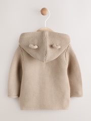 Natural Baby Knitted Hooded Cardigan (0mths-2yrs) - Image 2 of 8