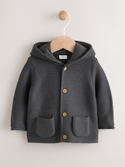 Charcoal Grey Knitted Baby Cardigan (0mths-2yrs) - Image 1 of 8