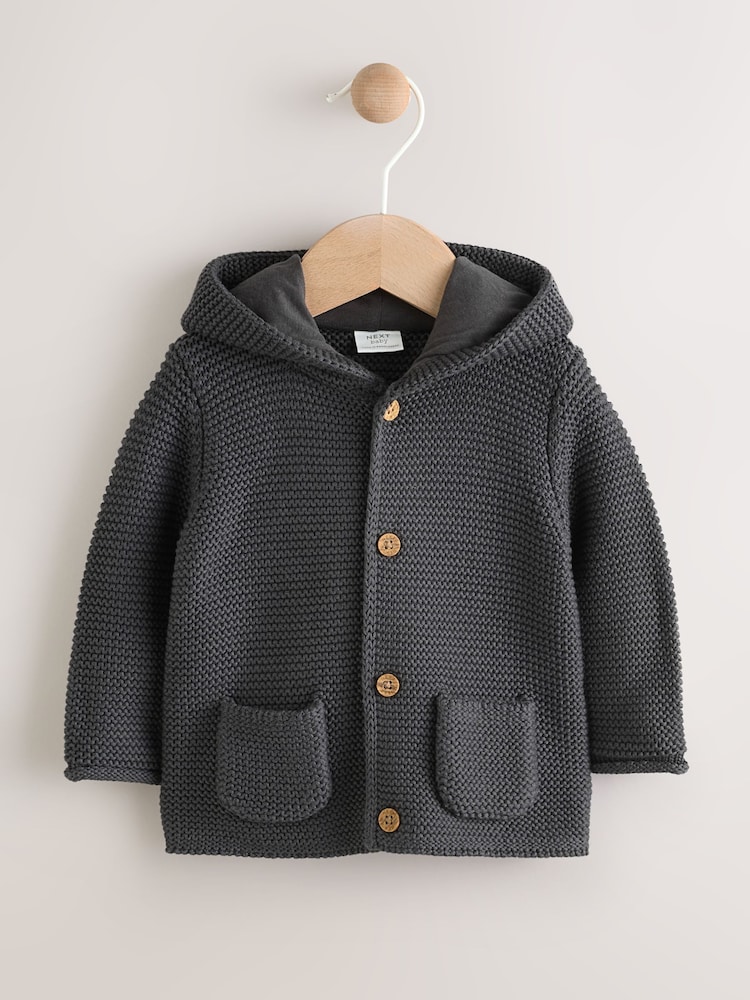 Charcoal Grey Knitted Baby Cardigan (0mths-2yrs) - Image 1 of 8