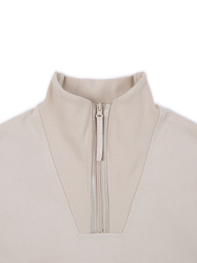 Chelsea Peers Natural 100% Cotton Quarter Zip Funnel Sweater - Image 3 of 3