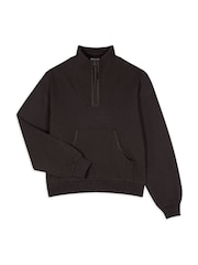 Chelsea Peers Brown 100% Cotton Quarter Zip Funnel Sweater - Image 2 of 3