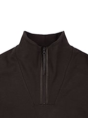 Chelsea Peers Brown 100% Cotton Quarter Zip Funnel Sweater - Image 3 of 3