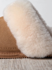 Chelsea Peers Natural Suede Sheepskin Mule Slippers - Image 2 of 5