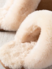 Chelsea Peers Natural Suede Sheepskin Mule Slippers - Image 4 of 5
