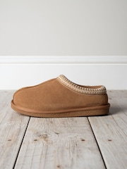 Chelsea Peers Natural Suede Sheepskin Short Boot Slippers - Image 1 of 5