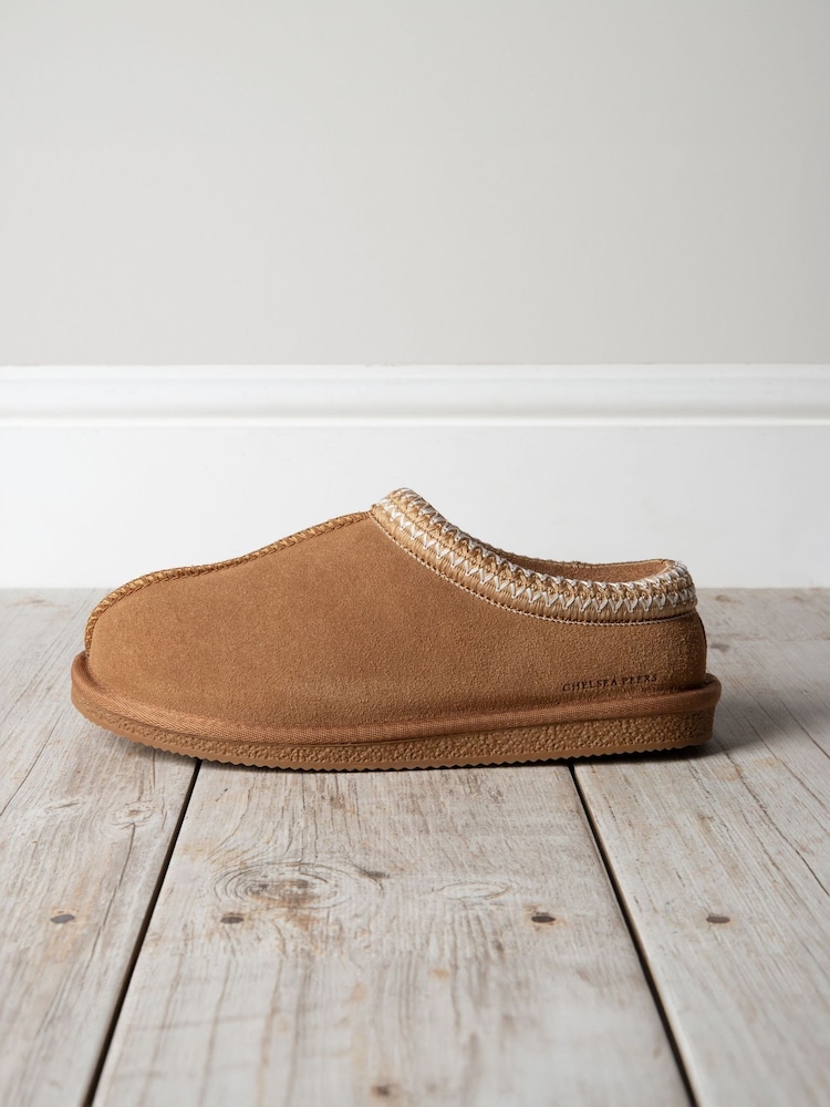 Chelsea Peers Natural Suede Sheepskin Short Boot Slippers - Image 1 of 5
