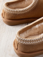 Chelsea Peers Natural Suede Sheepskin Short Boot Slippers - Image 4 of 5
