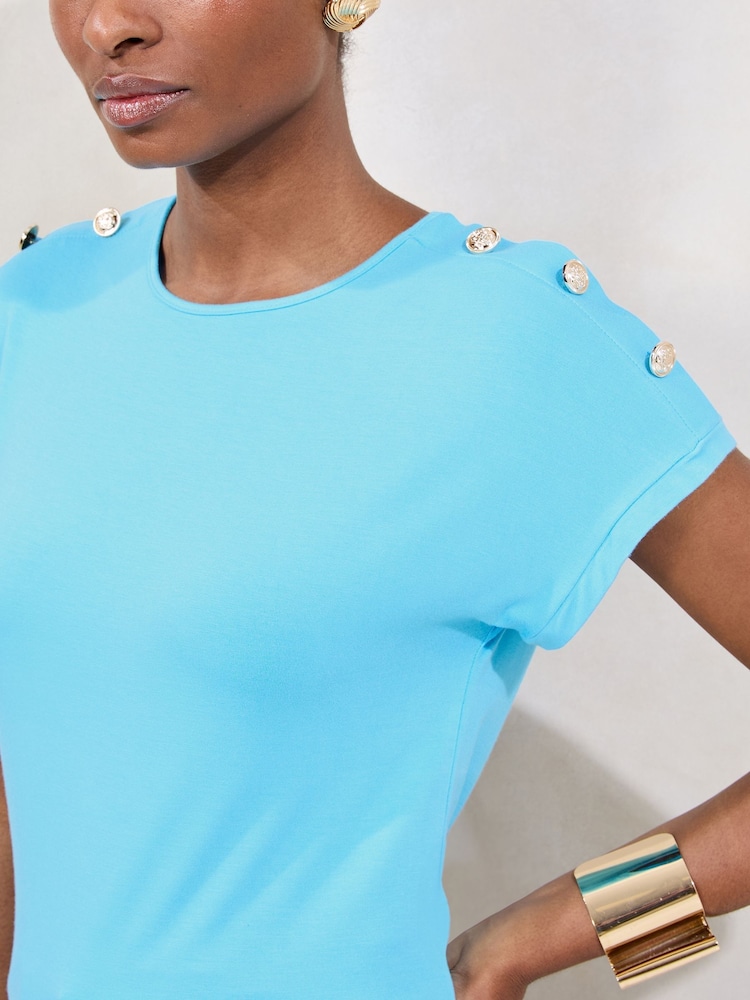 Lipsy Blue Round Neck T-Shirt - Image 2 of 4