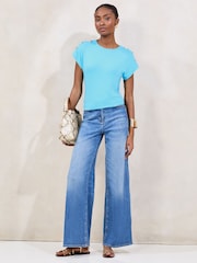Lipsy Blue Round Neck T-Shirt - Image 3 of 4