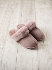 Chelsea Peers Pink Suede Sheepskin Mule Slippers - Image 2 of 5