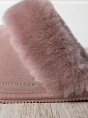Chelsea Peers Pink Suede Sheepskin Mule Slippers - Image 3 of 5
