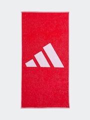 adidas Red Small 3 Bar Towel - Image 1 of 3