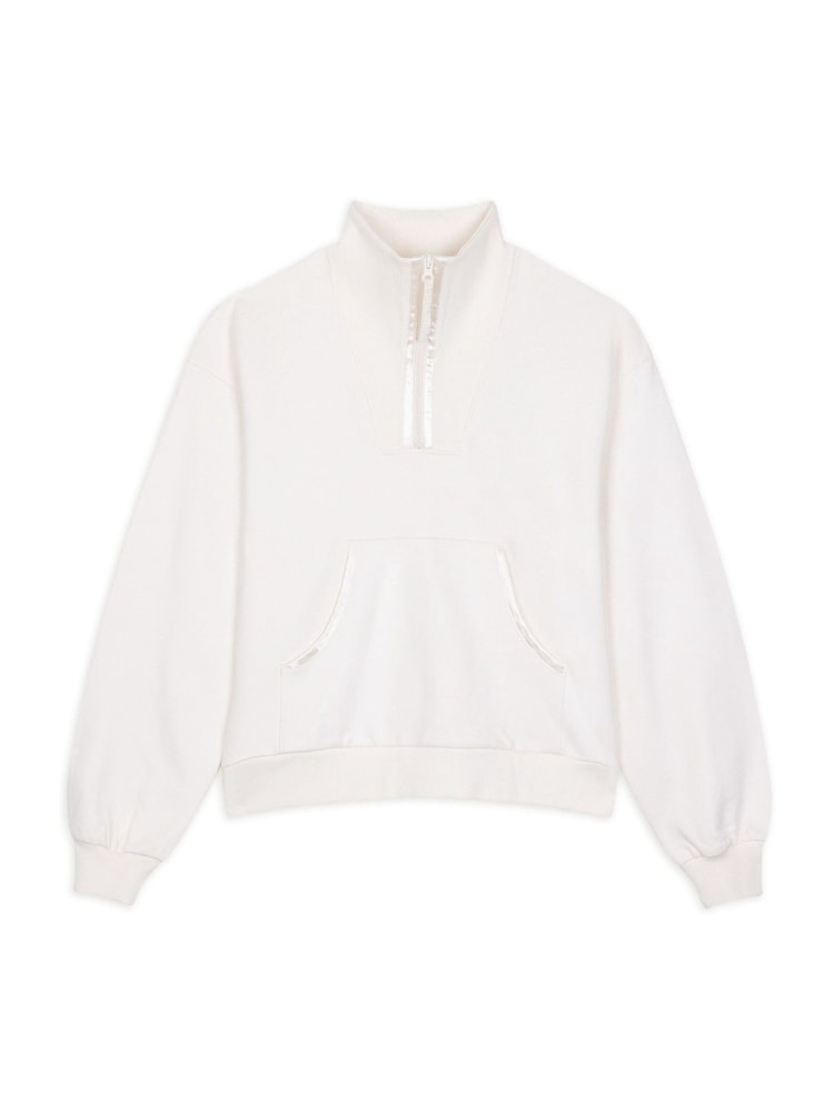 Chelsea Peers Cream 100% Cotton Quarter Zip Funnel Sweater - Image 5 of 5