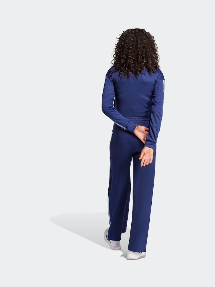 adidas Blue Teamsports 3-Stripes Open Hem Tracksuit - Image 2 of 8