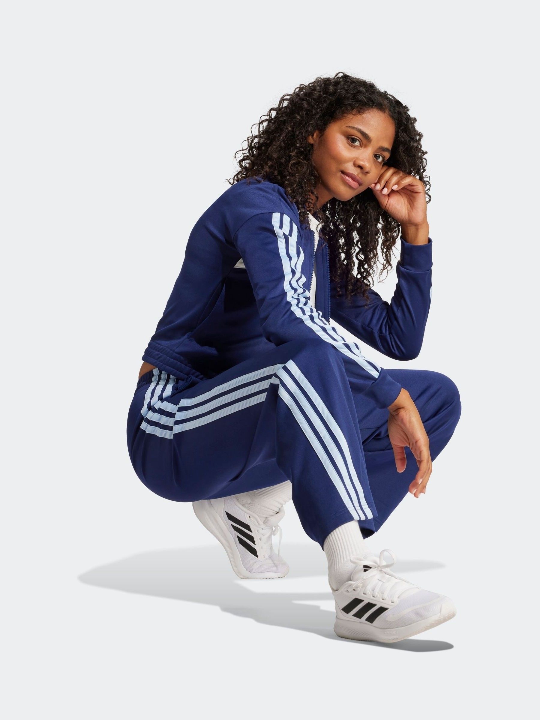 Buy adidas Blue Teamsports 3-Stripes Open Hem Tracksuit from Next USA