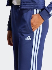 adidas Blue Teamsports 3-Stripes Open Hem Tracksuit - Image 5 of 8