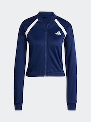 adidas Blue Teamsports 3-Stripes Open Hem Tracksuit - Image 7 of 8