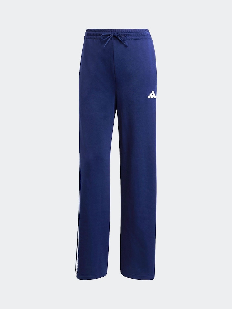 adidas Blue Teamsports 3-Stripes Open Hem Tracksuit - Image 8 of 8