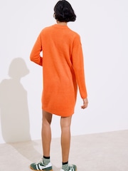 Oliver Bonas Orange Ribbed Knitted Jumper Dress - Image 2 of 8