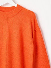 Oliver Bonas Orange Ribbed Knitted Jumper Dress - Image 5 of 8