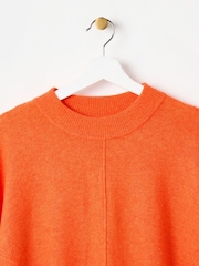 Oliver Bonas Orange Ribbed Knitted Jumper Dress - Image 6 of 8