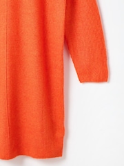 Oliver Bonas Orange Ribbed Knitted Jumper Dress - Image 7 of 8