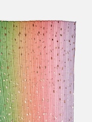 Oliver Bonas Green & Pink Ombre Foil Scarf - Image 4 of 5