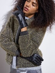 Oliver Bonas Black Studded Leather Gloves - Image 6 of 6