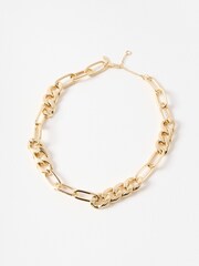 Oliver Bonas Gold Tone Blake Chunky Chain Links Collar Necklace - Image 1 of 3