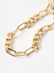 Oliver Bonas Gold Tone Blake Chunky Chain Links Collar Necklace - Image 2 of 3